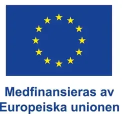 EU logotype. I texten ovan står det: medfinansieras av Europeiska Unionen.