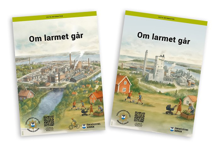 Illustration med två bilder som visar framsidor på broschyrer.